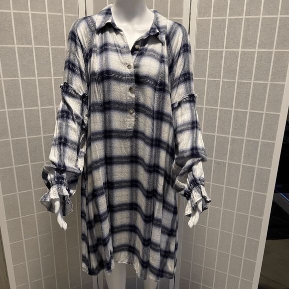 Cato Dresses & Skirts - CATO EST. 1946 Women's plaid flannel popover shirt dress, Size 14/16W, Blues